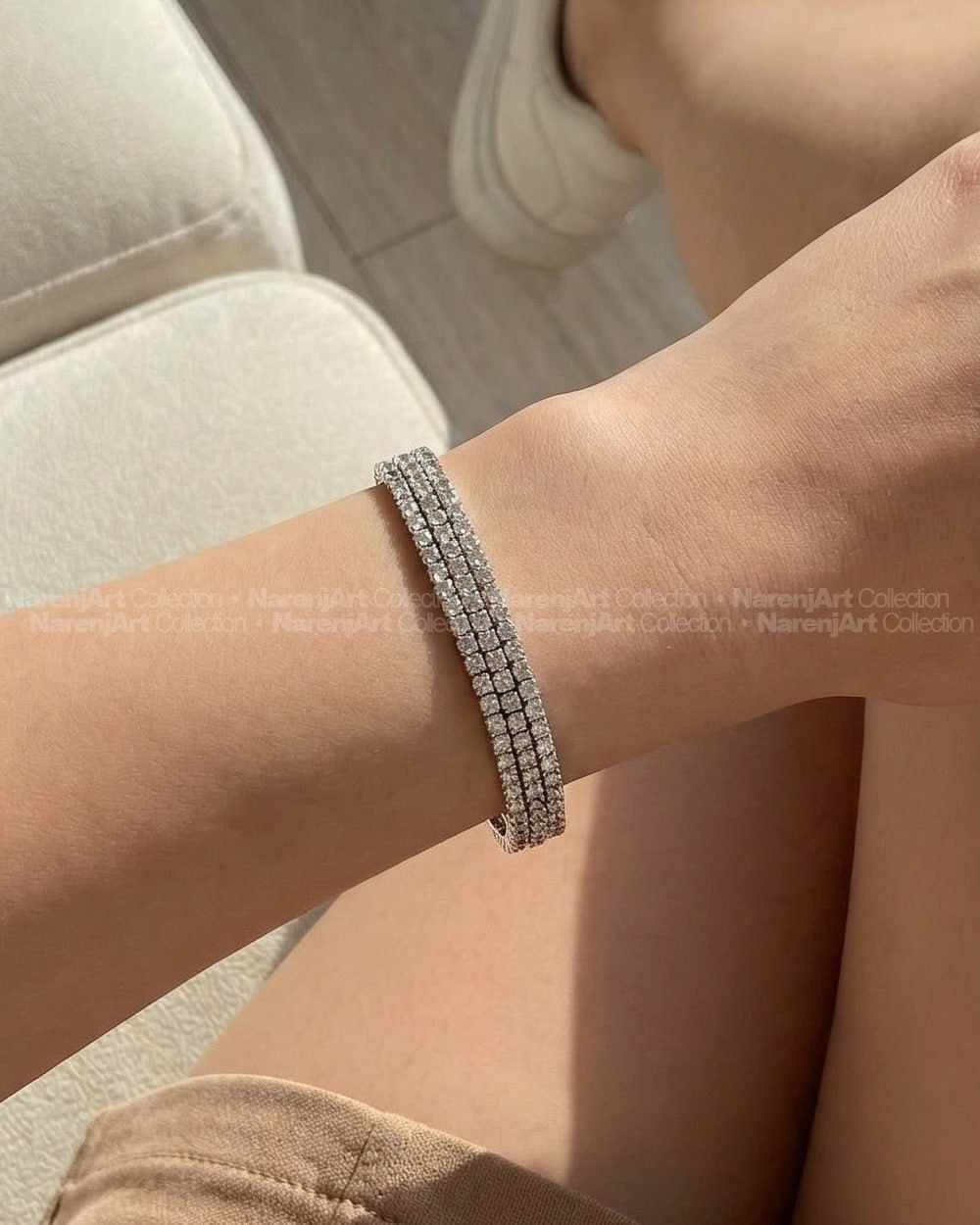 بنگل نگین‌دار ۳لاین فنری ن